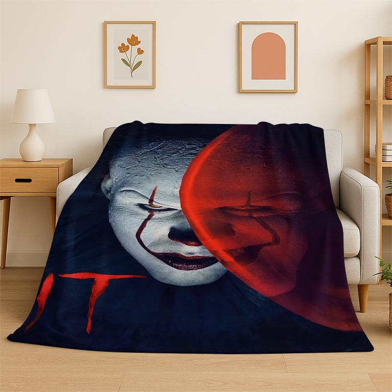 Personaggio Film Horror Chucky S-Scream Cartone Animato Coperta in Flanella Morbida Calda Plaid per Camera da Letto Soggiorno Letto Viaggio Regalo