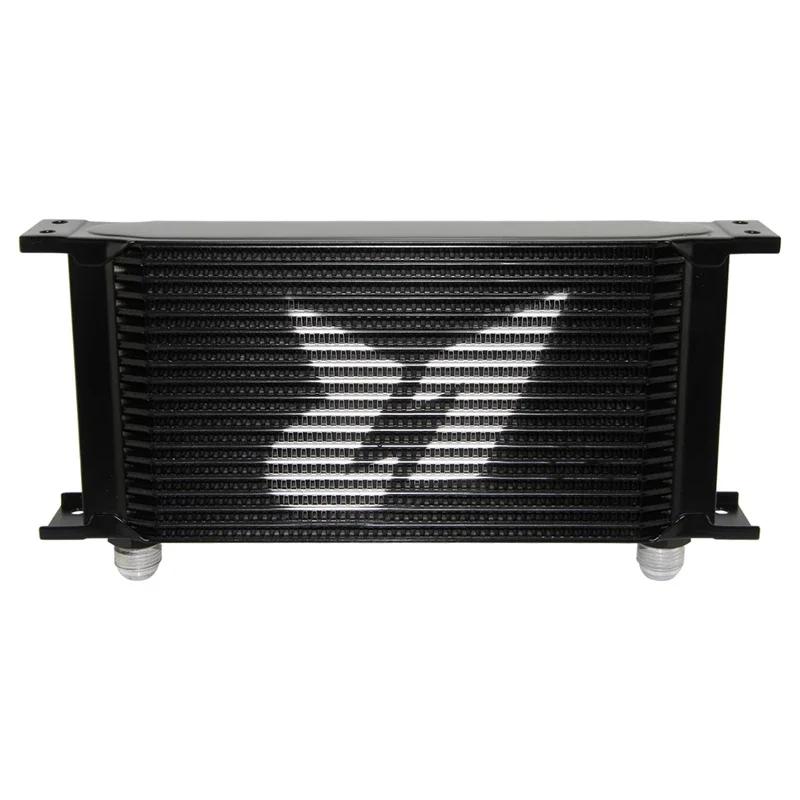 Universal LR 19 Row AN10 Engine Stacked Plate Oil Cooler 248MM Transmission Mocla Style Aluminum Black/Silver чёрный