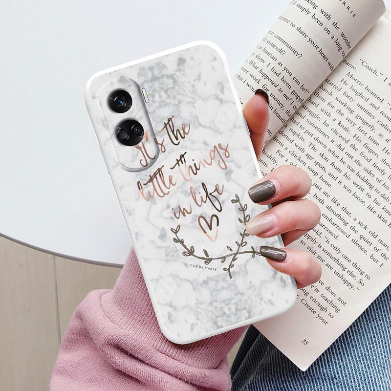For Honor 90 Lite Cover Fashion Marble Painted Silicone Soft Case Shockproof Art Capa For Honor 90 400 Lite Bumper Shockproof