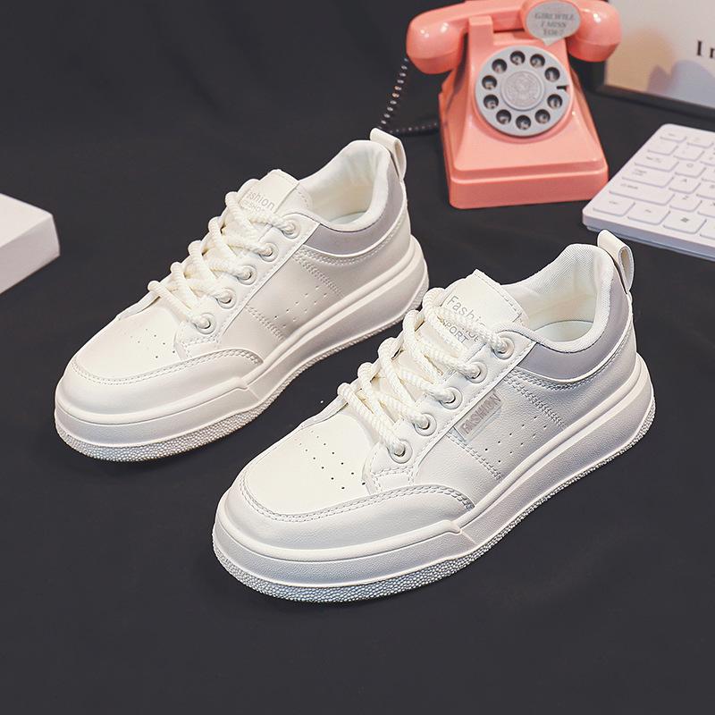 Platform White Shoes Women's Spring and Autumn New Student Versatile Niche Breathable Sneaker Slip-Proof Pad Shoes