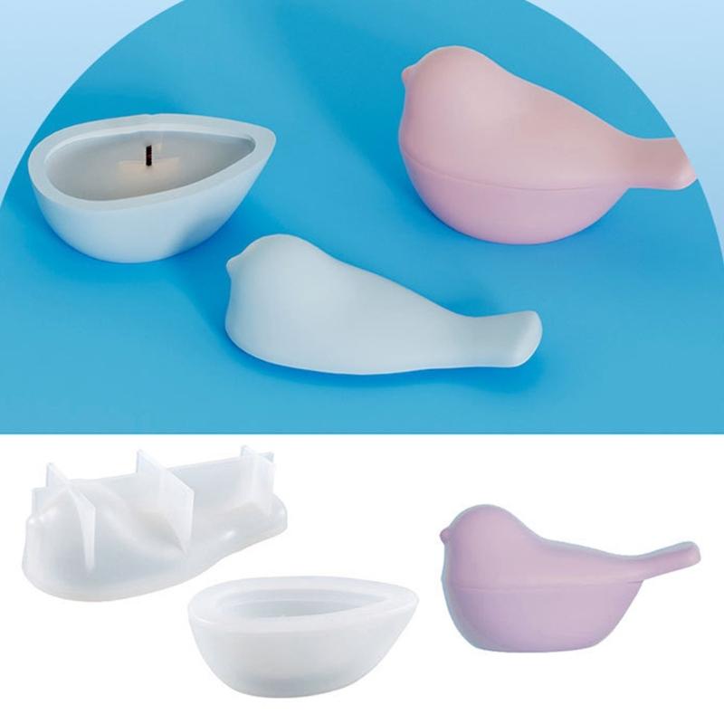 Flexible Silicone Molds for Creating Candle Stand Tealight Holder Mold Bird Shaped Candlestick Desktop Ornament Mold