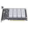 M.2 PCIE 5.0 Adapter Card 4 Port M.2 NVMe SSD To PCIE X16 M Key Hard Drive Converter Reader PC Internal Expansion Card 4x128Gbps