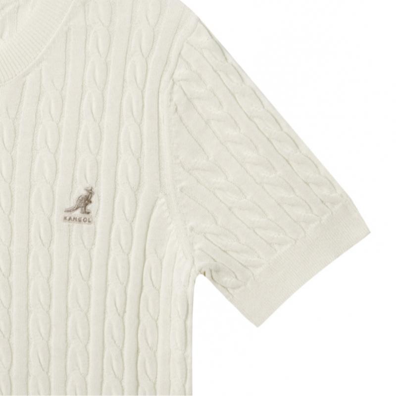 KANGOL Women S Cable Knit Cream 1916