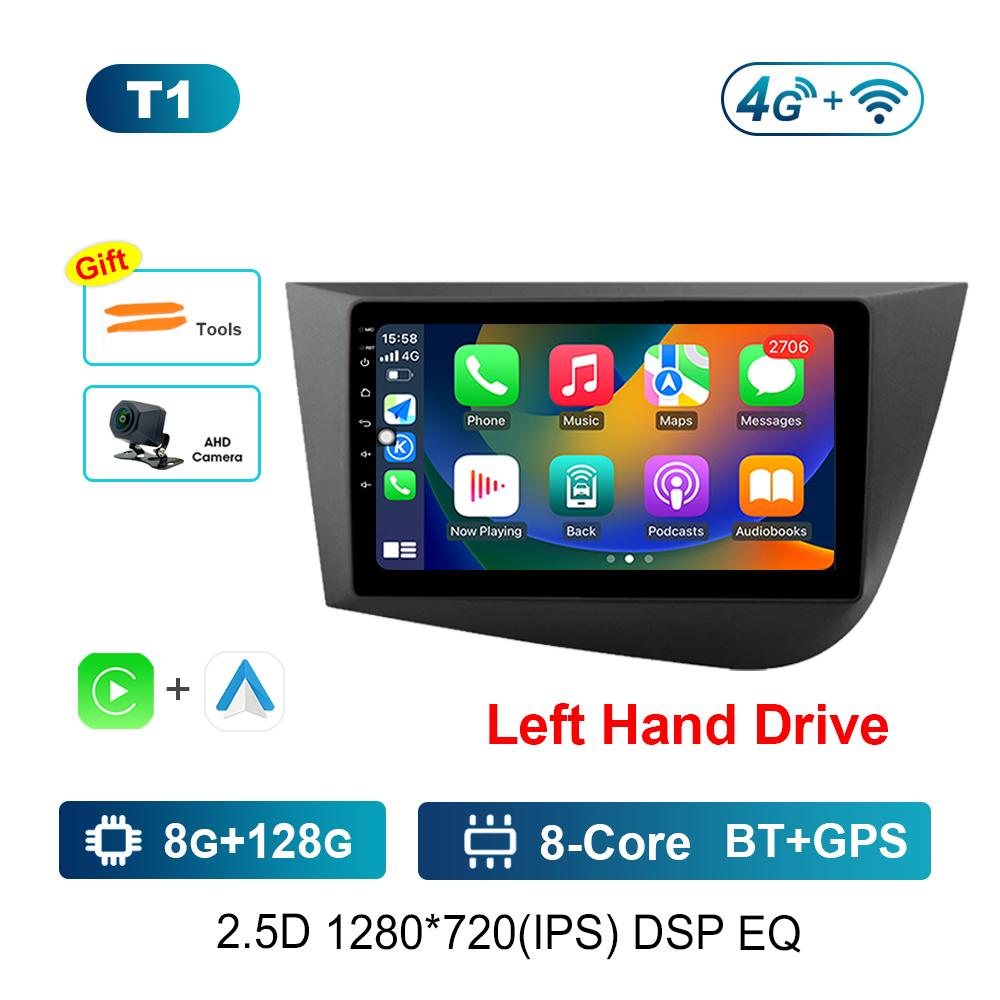 9 Inch Left Hand Drive GPS Navigation Android OS for Seat Leon 2 2005 - 2012 4G DSP Stereo Car Radio Multimedia Player WiFi BT