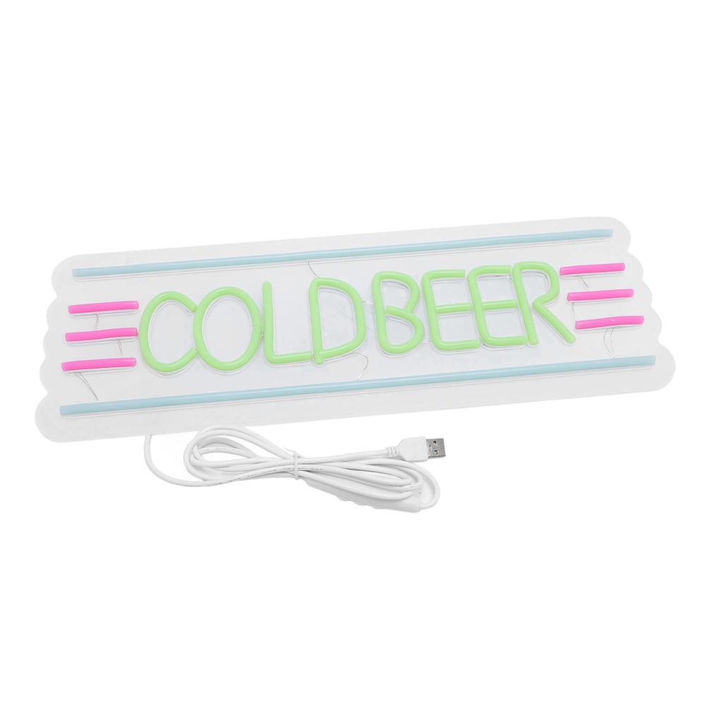 Cold Beer LED Neon Sign Dimmable Hangable Cold Beer Neon Light Sign for Bar Pub Home Decor