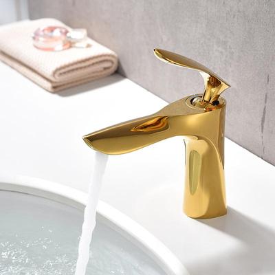 Gold Chrom Badezimmer Wasserhahn Heiß Kalt Wasser Waschbecken Mischbatterie Messing Becken Wasserhähne Einlochmontage Deck montiert Armaturen Single