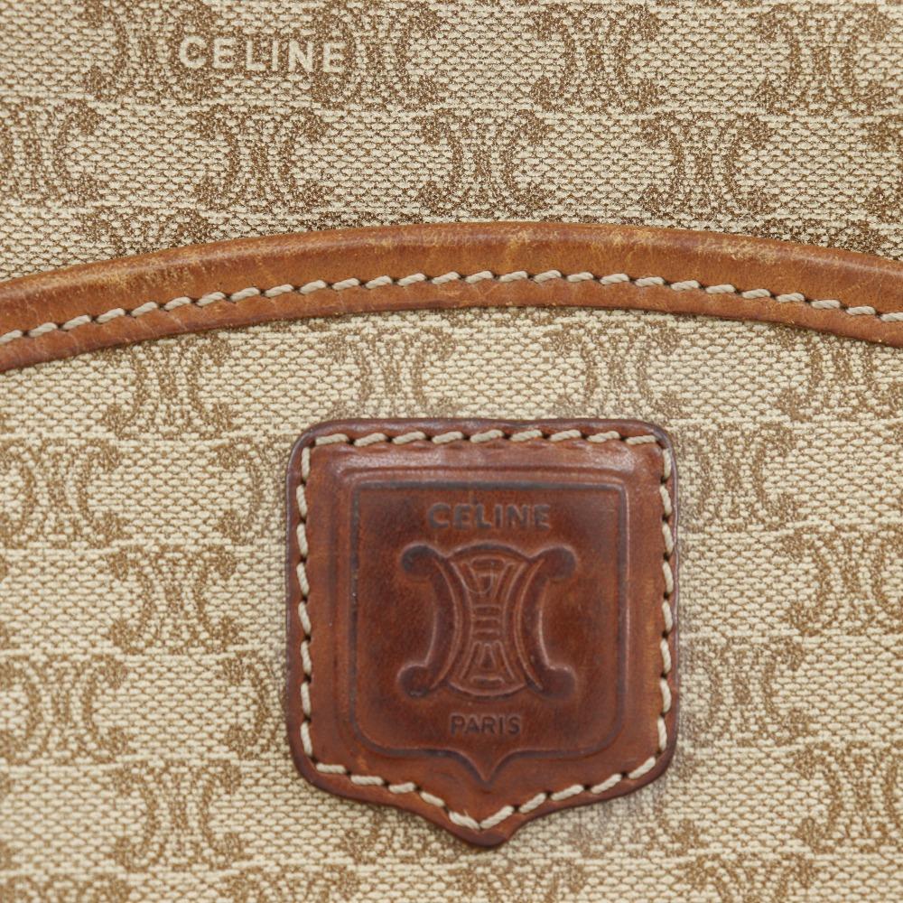 Celine Old Celine Shoulder Bag Macadam Vintage Beige PVC Women Used