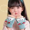 Winter Mittens Reindeer Plush Gloves Korean Style Half Finger Knitted Gloves  Winter