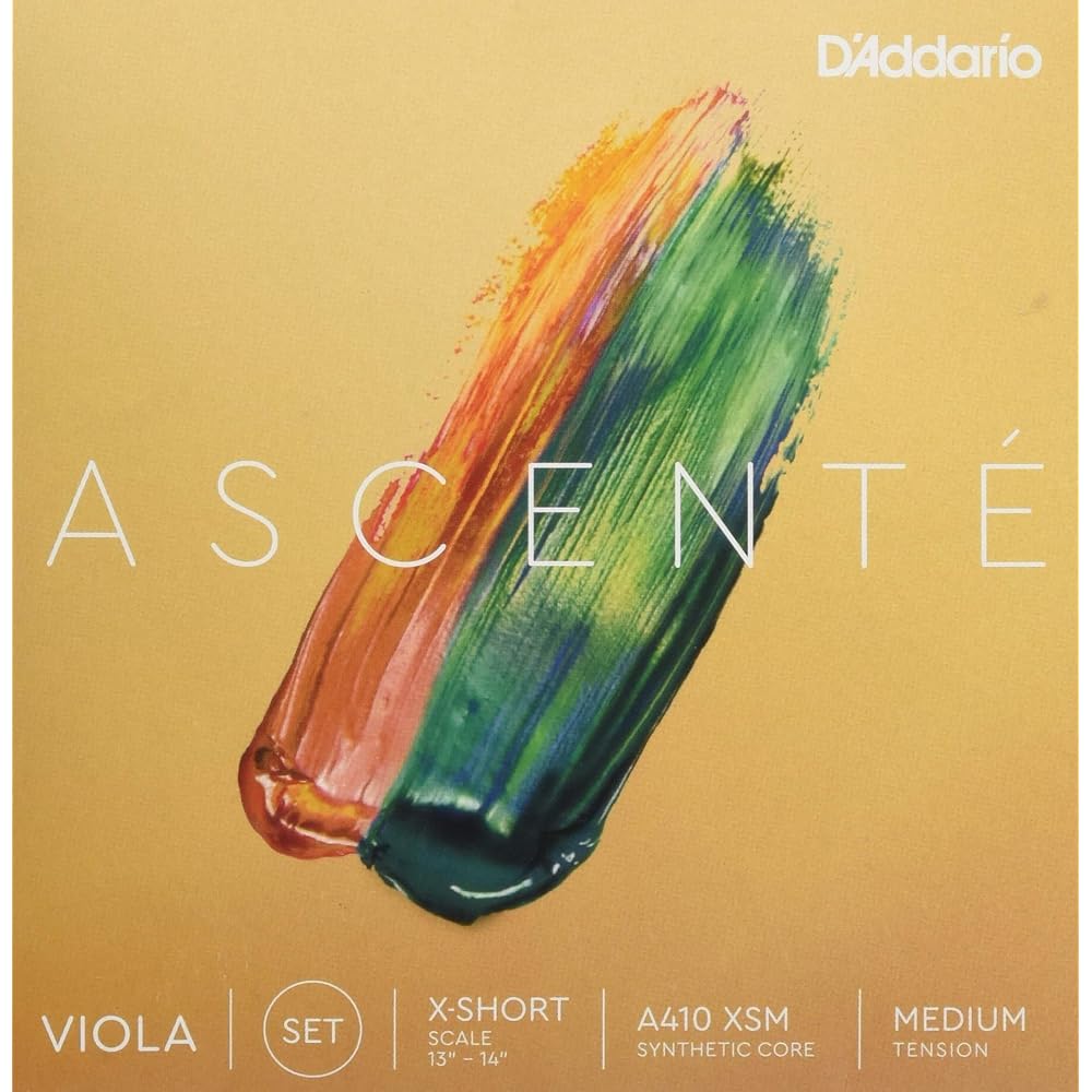 D Addario Ascente Extra Short Scale Viola Strings Set A410 XSM Medium Tension