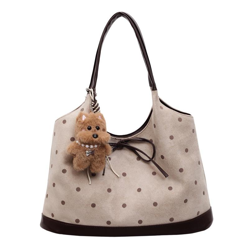 Korean version of polka dot design shoulder bag women's new large-capacity commuter bag versatile casual portable tote bag
