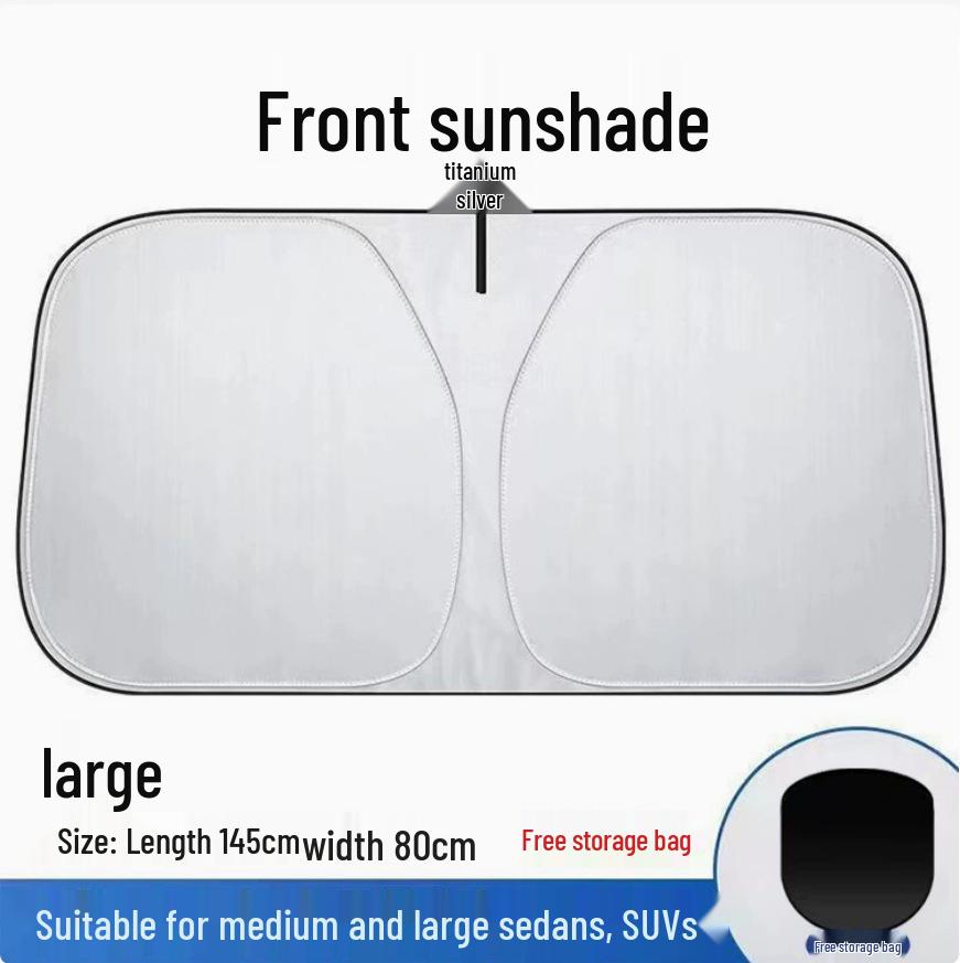 Silver-Coated UV Protection Car Sunshade: Full Blackout Heat Insulation for Windshield