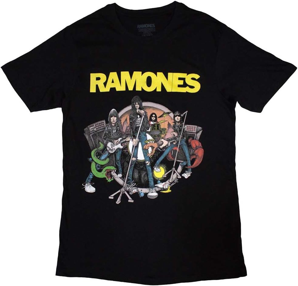 

Rock Off officially licensed products Men s Ramones Cartoon Band T-Shirt Black 5XL різнокольоровий