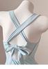 Süßer Damen-Falten-Push-Up-Badeanzug mit Feen-Design, einfarbig, ideal für kleine Brüste und leicht übergewichtige Figuren