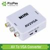 PzzPss 1080P Mini Video Convertor RCA AV To VGA Video Converter Conversor with 3.5mm Audio AV2VGA / CVBS + Audio To PC HDTVGood Product