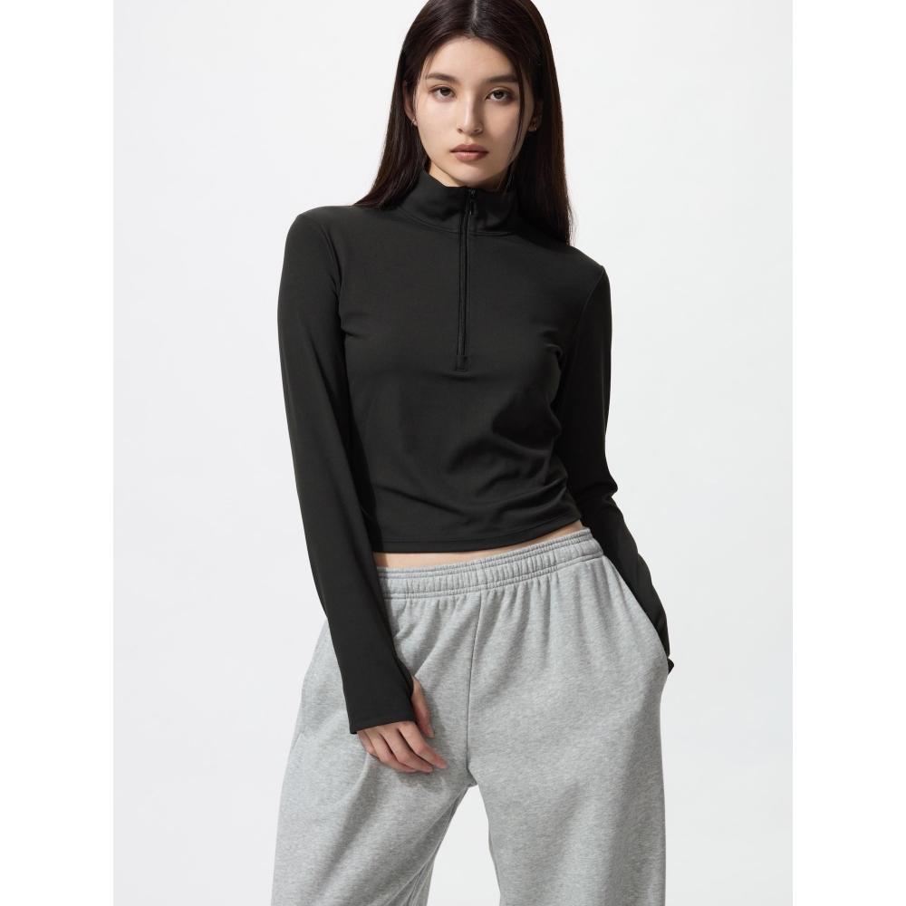 Uniqlo Airism SofT Dlouhý rukáv s polovičním zipem