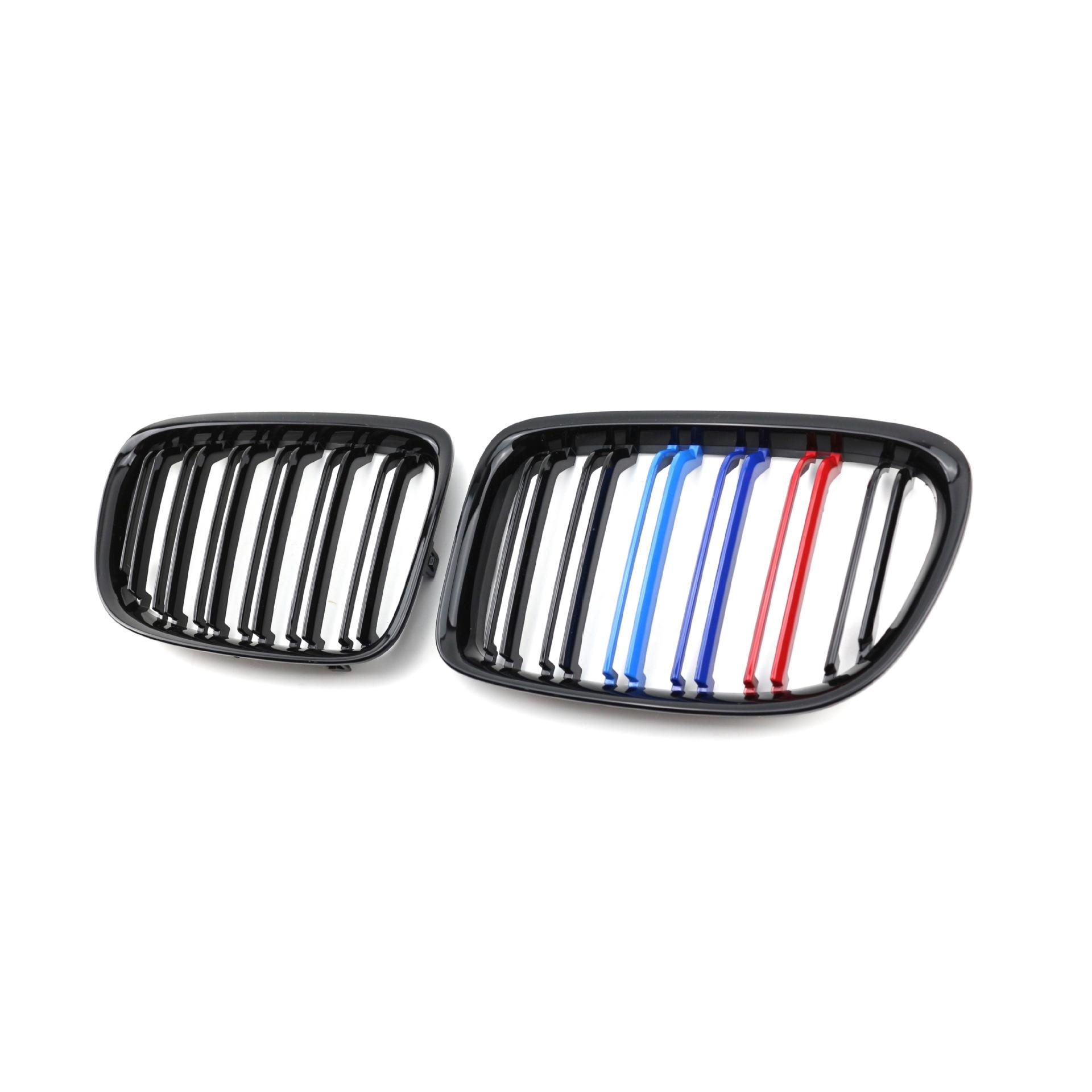 Gloss Black Dual Slats Front Hood Kidney Grill Grille Fit BMW X1 E84 2009-2014 SUV