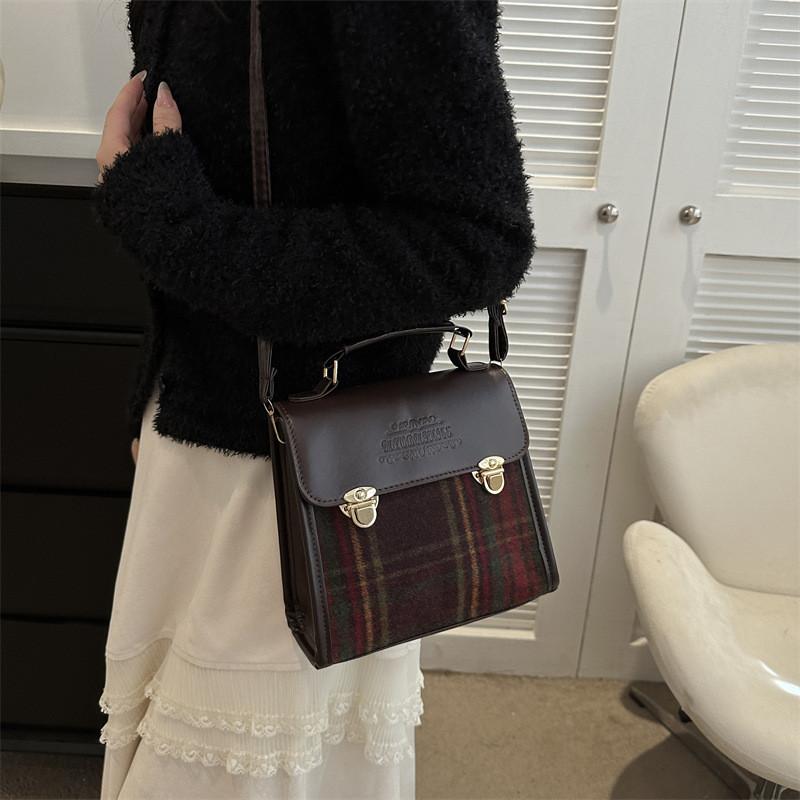 Stylish Korean Version Women's Backpack Fashionable Vintage Sling Bag In Red Brown