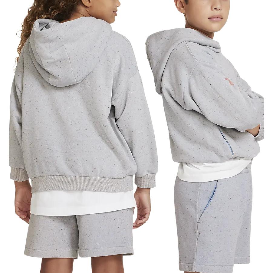 Nike Sportswear Icon Fleece Hoodie Kids Tops Light-Gray DQ8884-472