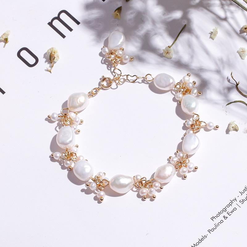 Super Fairy Baroque Irregular Freshwater Pearl Bracelet: Elegant French-Inspired Design for Women