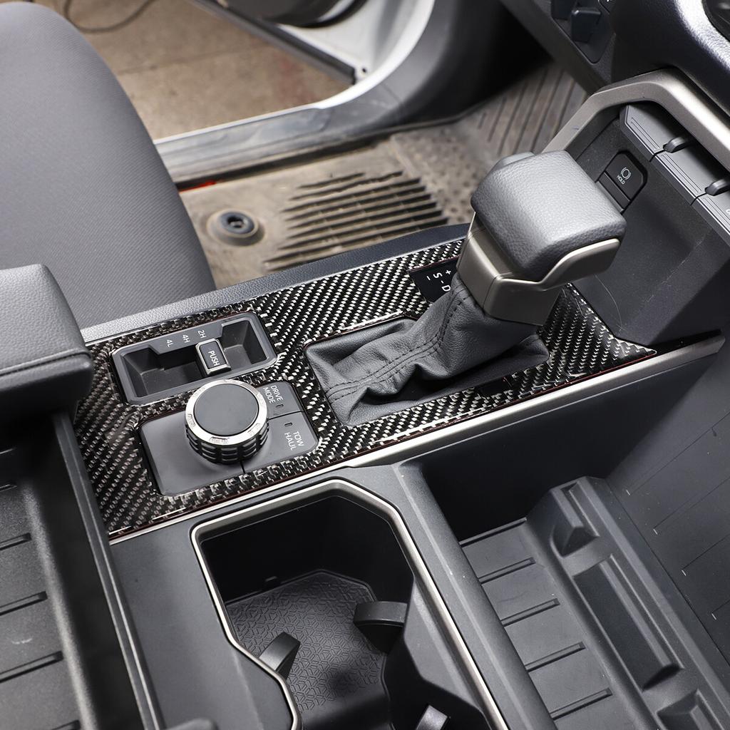 Carbon Fiber Gear Shift Panel Trim Interior Cover For Toyota Tundra XK70 22-24