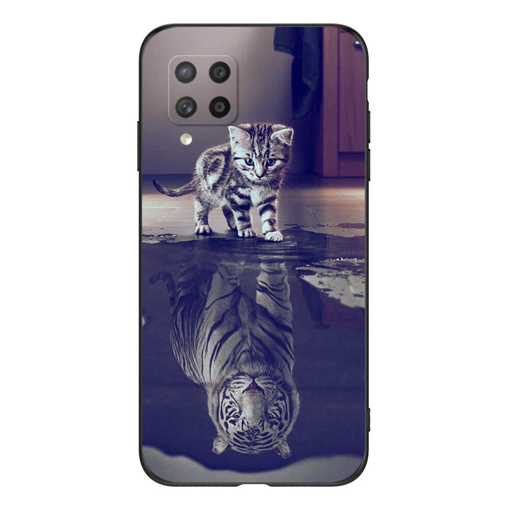 For Samsung Galaxy A42 5G Case For GalaxyA42 A 42 5G SM-A426B A426 Phone Cover 6.6inch Black Tpu Case Lion Wolf Tiger Dragon