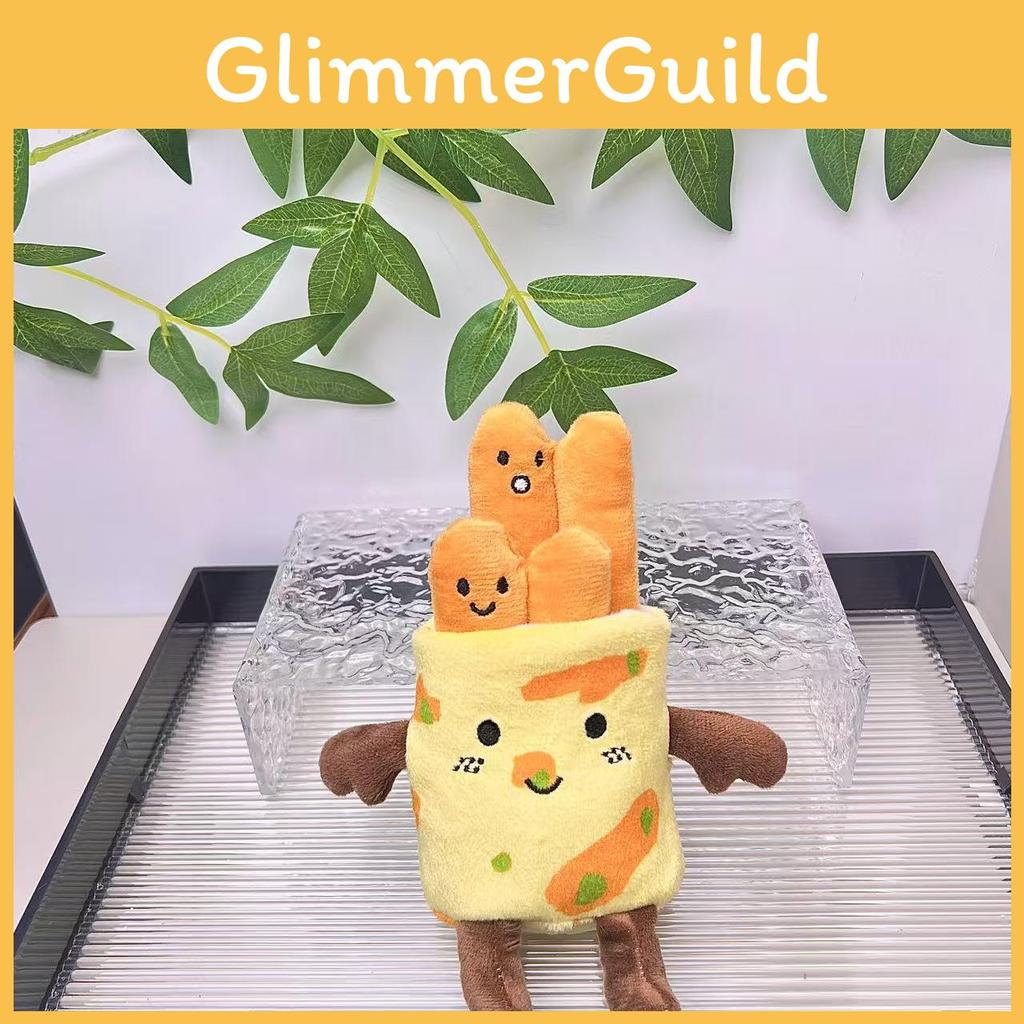 Cute Plush Pancake Food Doll Keychain Soft Pp Cotton Adorable Pendant Accessory