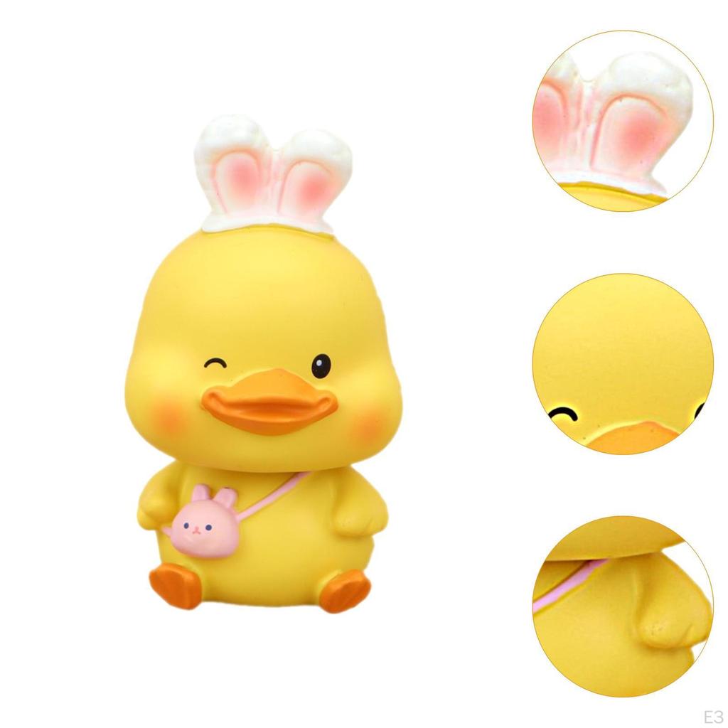 Shaking Head Car Decoration Crafts Duck Statue for Home Bedroom Office