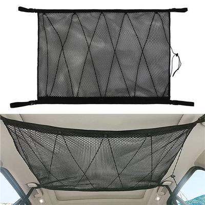 90x65cm Strop auta Střecha Interiér Síťka na zip Síťka na zavazadla Univerzální Síťová Taška Organizér Sundries Nastavitelná síťovaná kapsa pro SUV Van