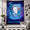 Wall Hanging Tapestry With Custom Name & Text, Sheffield Wednesday FC Decorative Tapestry For Bedroom