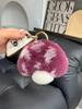 Wholesale Cute Mushroom Real Rex Rabbit Fur Key Chains Girls Schoolbag Toy Pendant  Women Bag Charm Ornaments Car Keyring Gift
