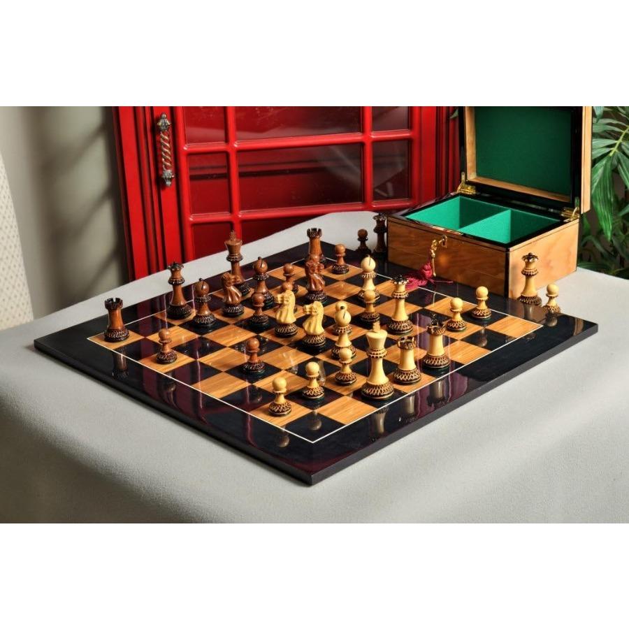 

The Grandmaster Chess Set Pieces Only 4.0 King Burnt Golden Rosewood Premium Chess Pieces for Elegant Home Decor TournamentGrad United States