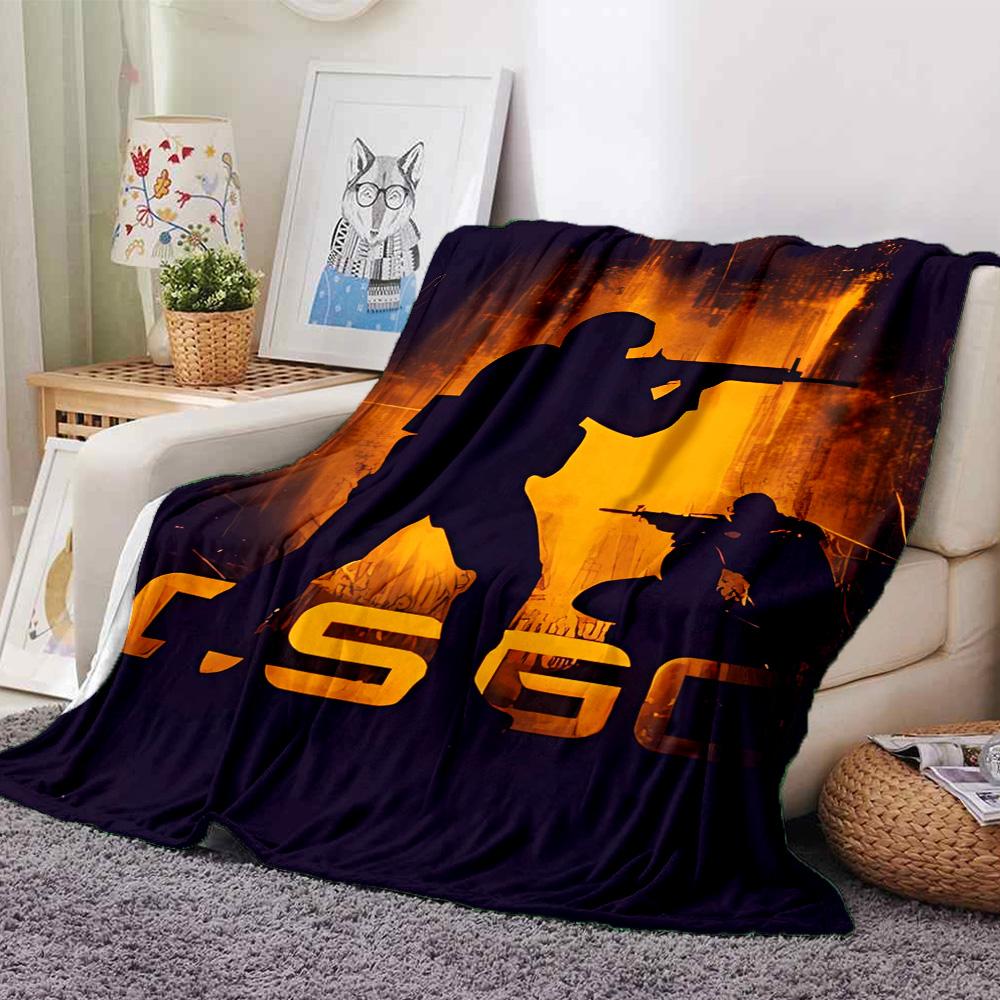 1pc Blanket - C-Counter strike2 CS2 Print Design,Lightweight Blanket for Sofa,Bed- Soft &Warm,Gift for All Seasons
