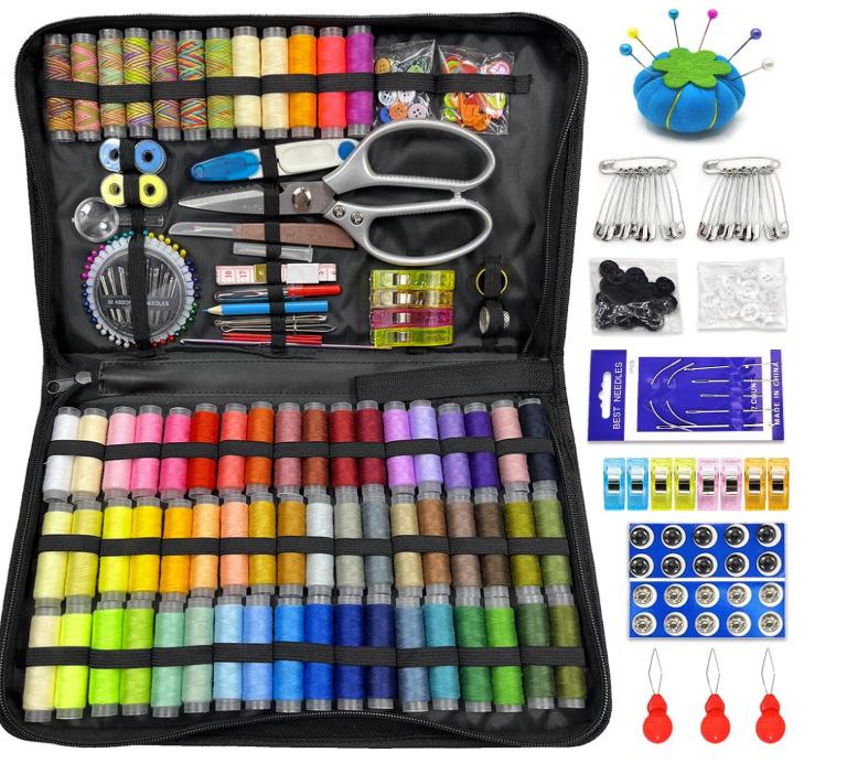 Portable Sewing Kit: 226-Piece Needle & Thread Set with Storage Box