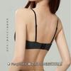 Dark Grey Ribbed Wireless Bra with Thin Adjustable Straps
