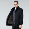 New Men's Woolen Coat Mid-length Mink Fur Collar Double-sided Cashmere Coat Winter Down Liner Top