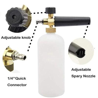 High Pressure Cleaning Supplies 1L Foam Cannon 5 Metal Nozzles M22-14 Car Wash Gun 1/4" Quick Connect Multi-Purpose Cleaning Kit