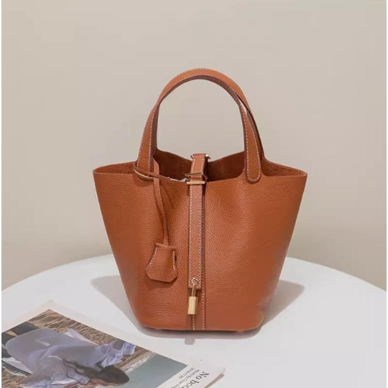 Hva Uen Handbag Bag Women's New Vegetable Basket Women's Bag Leather Bucket Bag Women's Autumn