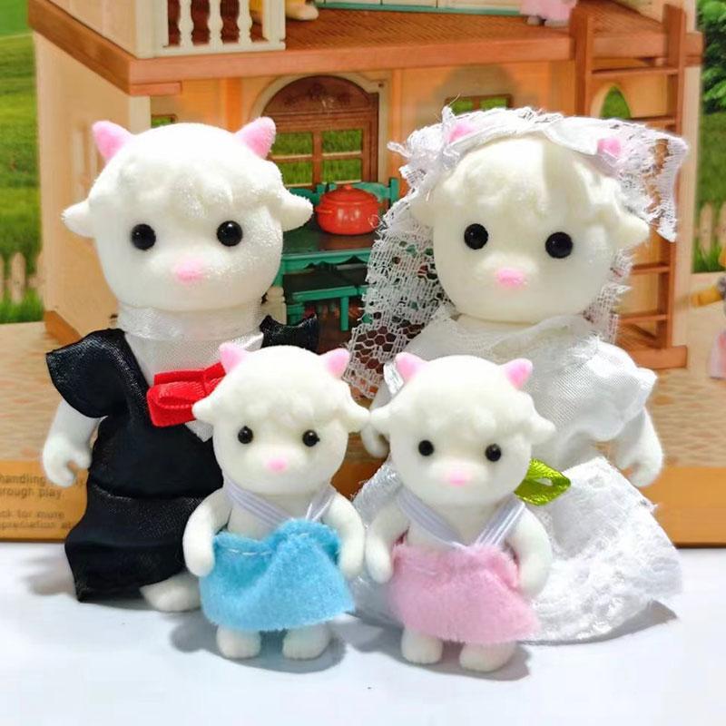 Simulation Wald Rentier Familie Puppe Puppenhaus Figuren Möbel Set DIY Spielset Spielen Haus Mädchen Spielzeug Zubehör Weihnachten Geschenke