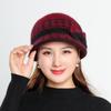 Autumn and Winter Women's Hat with Bow Middle-aged and Elderly Outdoor Warm Hat Knitted Hat