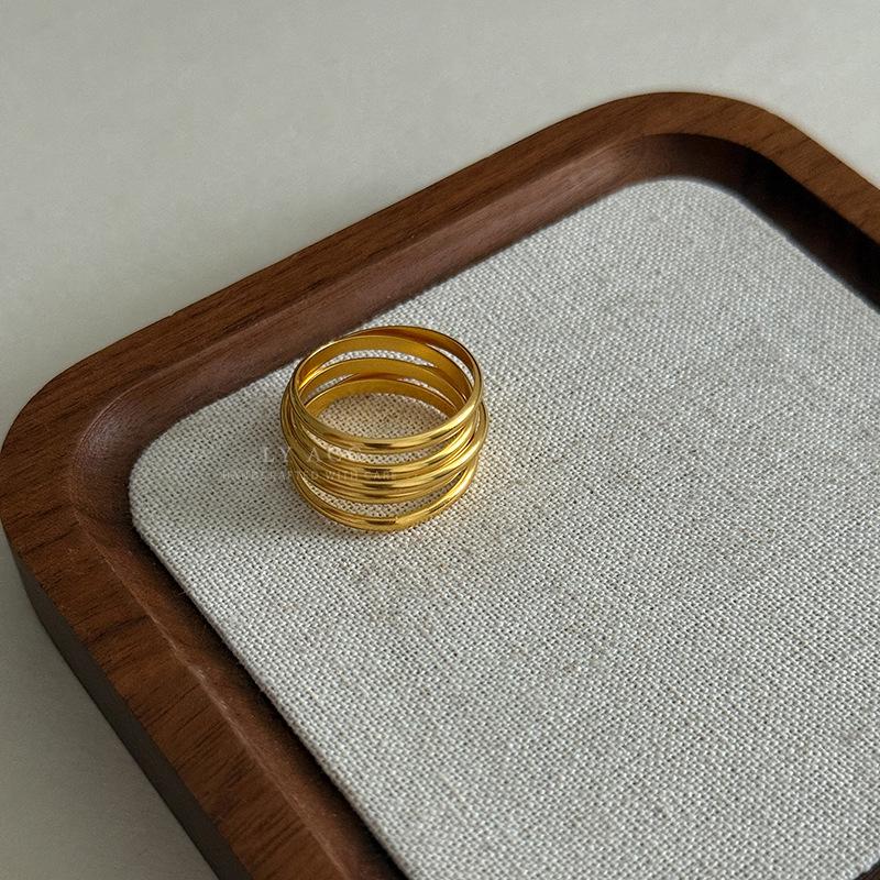 Minimalist Multi-layer Winding Thin Ring Opening Adjustable Ancient Gold and Silver Niche Versatile Display Slender High-end Jewelry