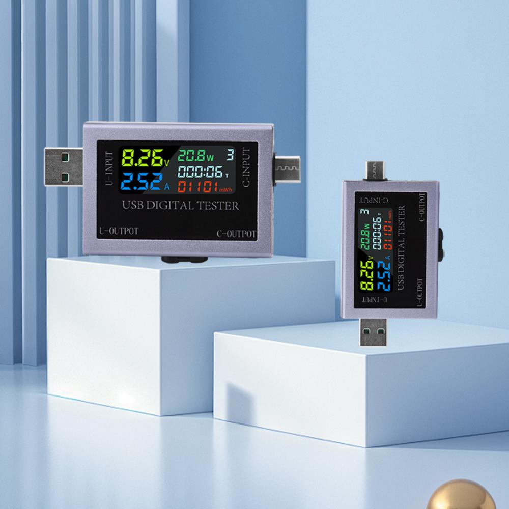 DC 4.5-50V USB+Type-C Tester LED Display Voltmeter Ammeter TYPE-C Fast Charge Detection Trigger Capacity Measurement