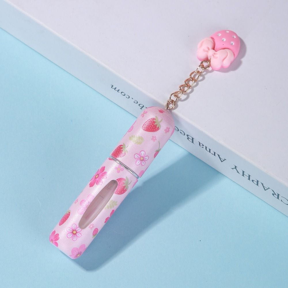5ml Mini Perfume Bottle Refillable Leak-proof Empty Cosmetic Containers with Pendants Spray Rotating Bottle