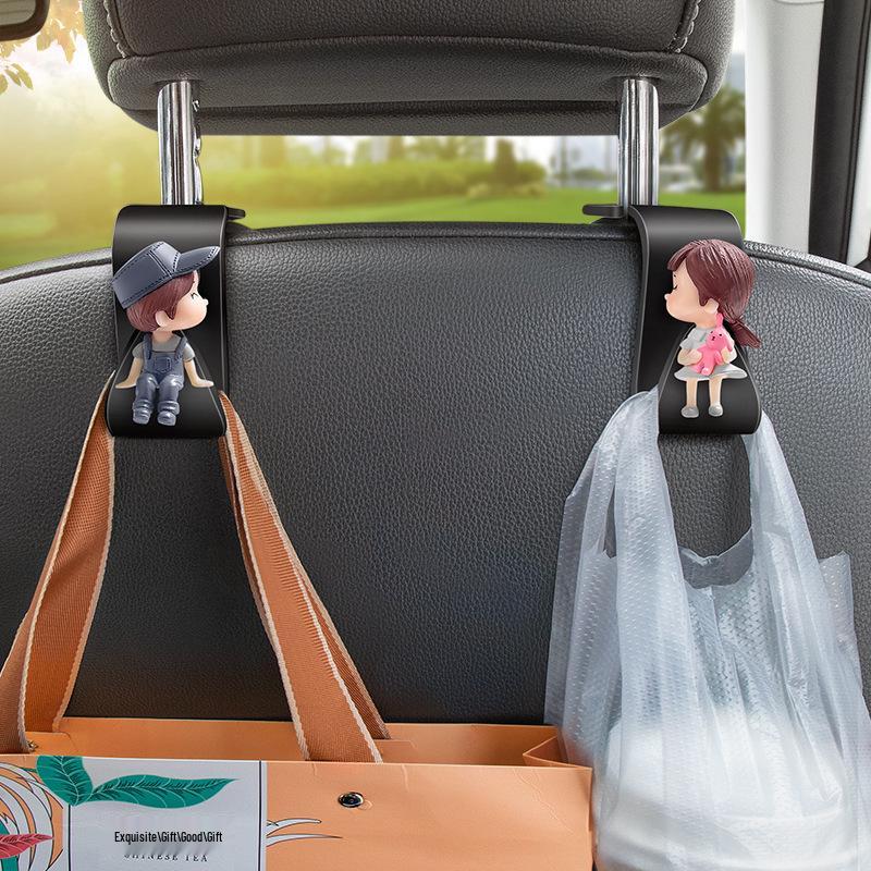 Cute 3D Cartoon Car Seat Back Hooks - Couple Collection