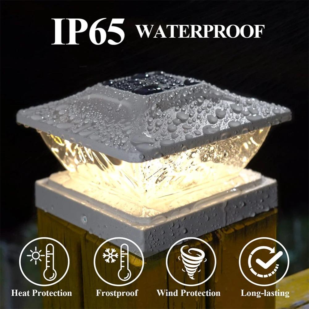 Solar Post Light Villa Column Lamp Fence Gate Pillar Head LED Lamp Waterproof Solar Outdoor Lights for Yard Patio Garden Decor