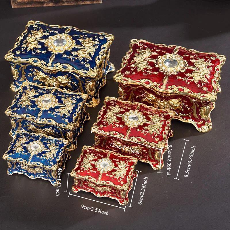 Big Enamel Diamond-studded Jewelry Box European Gift Storage Case Home Decoration Organizer Ring Earrings Necklace Casket Chest