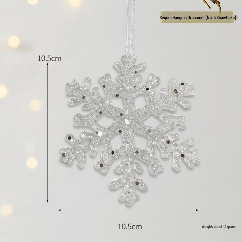 Gold-Edged Acrylic Snowflake Christmas Tree Pendant for Window Display