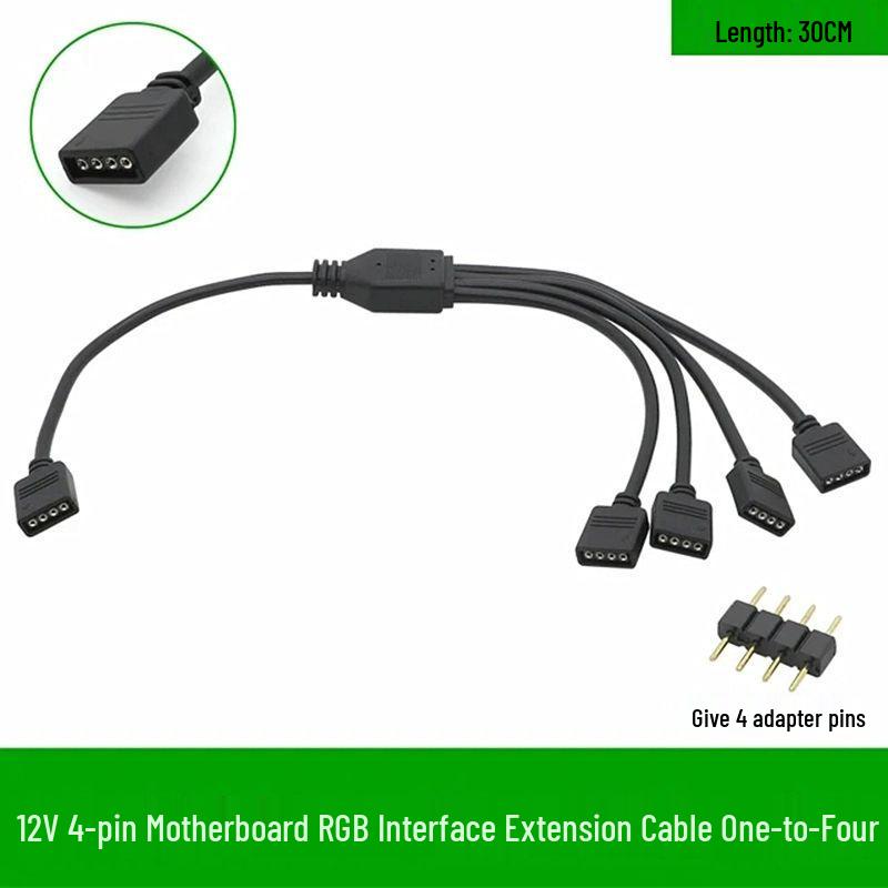 RGB LED Strip Controller Extension & Splitter, 4-Pin Multi-Head Adapter, 30CM-5M