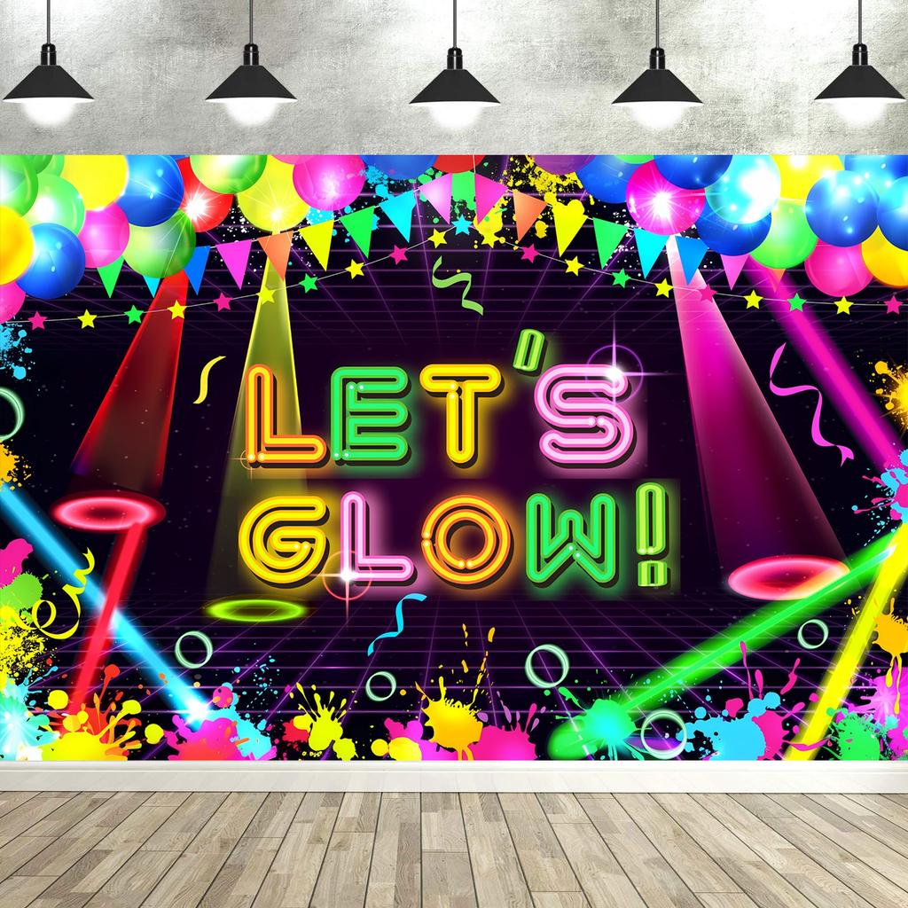 Neon Glow Backdrop Banner Street Graffiti Birthday Party Event Studio Photo Booth Props Decoration Background Tapestry