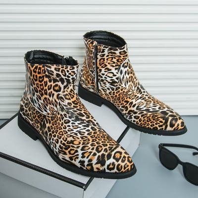 Stivali Autunnali Leopardati 2025 da Uomo Taglia Grande 46 Scarpe Eleganti da Uomo a Punta Business Casual Stivale da Uomo in Pelle botas para hombre