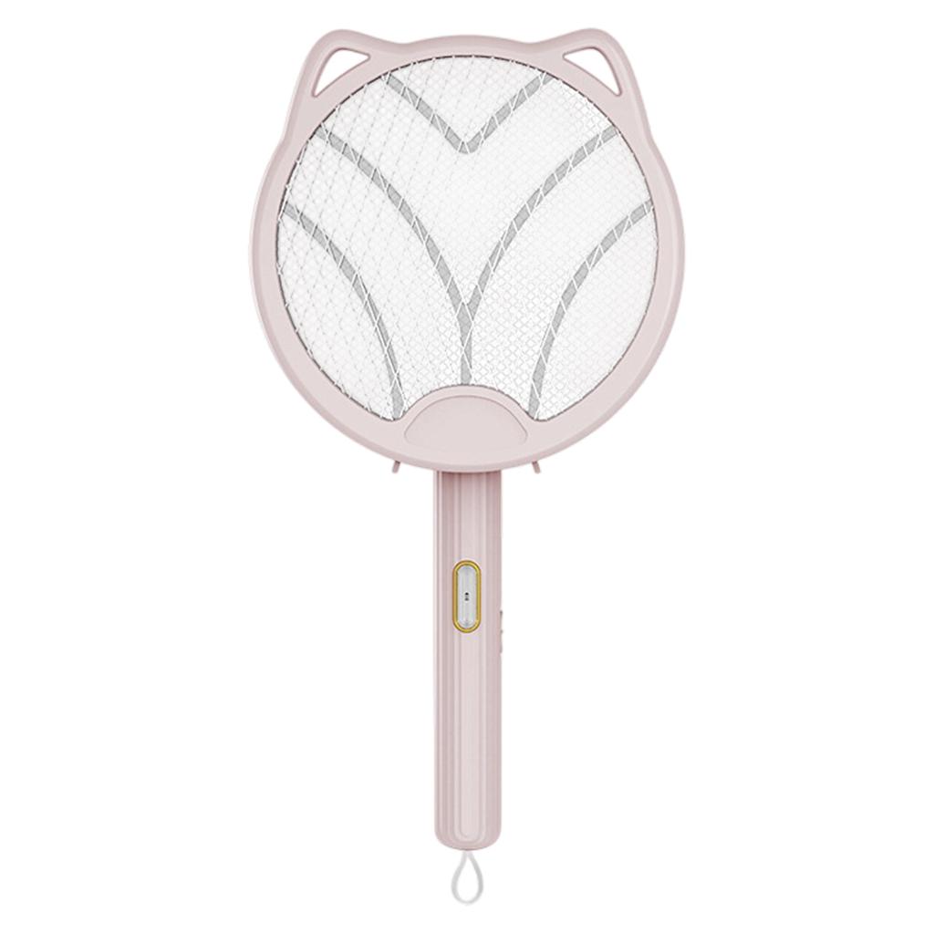 Rechargeable Four In One Foldable Electric Mosquito Swatter with Safety Mesh and Detachable Handle for Indoor Outdoor Use